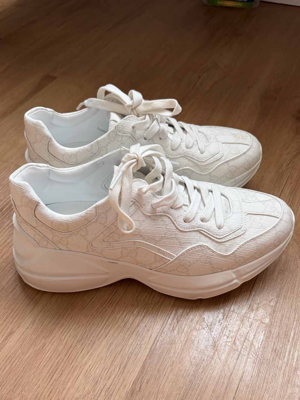 Gucci Women's White Platform Lace-Up Sneakers